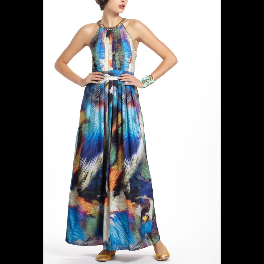 Anthropologie “Tropicana” maxi dress sz L